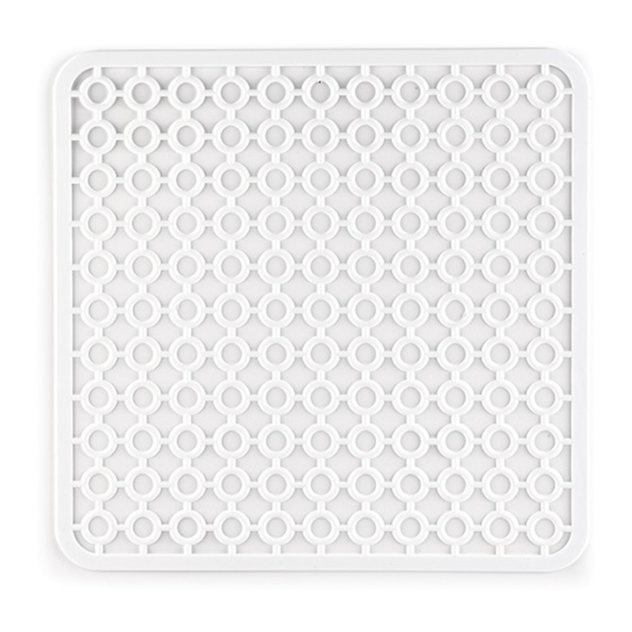 Squared Rubber Sink Mat Kenia White