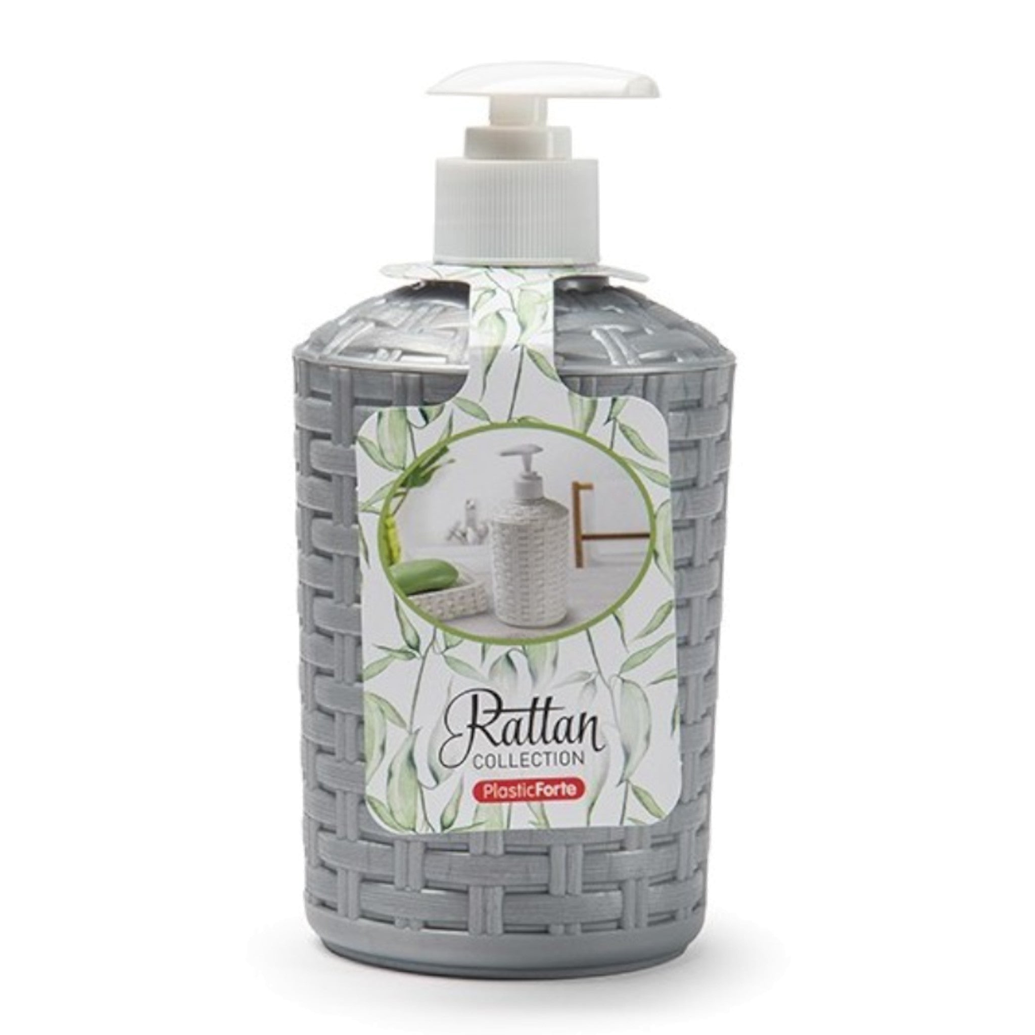 Soap Dispenser Rattan Silver