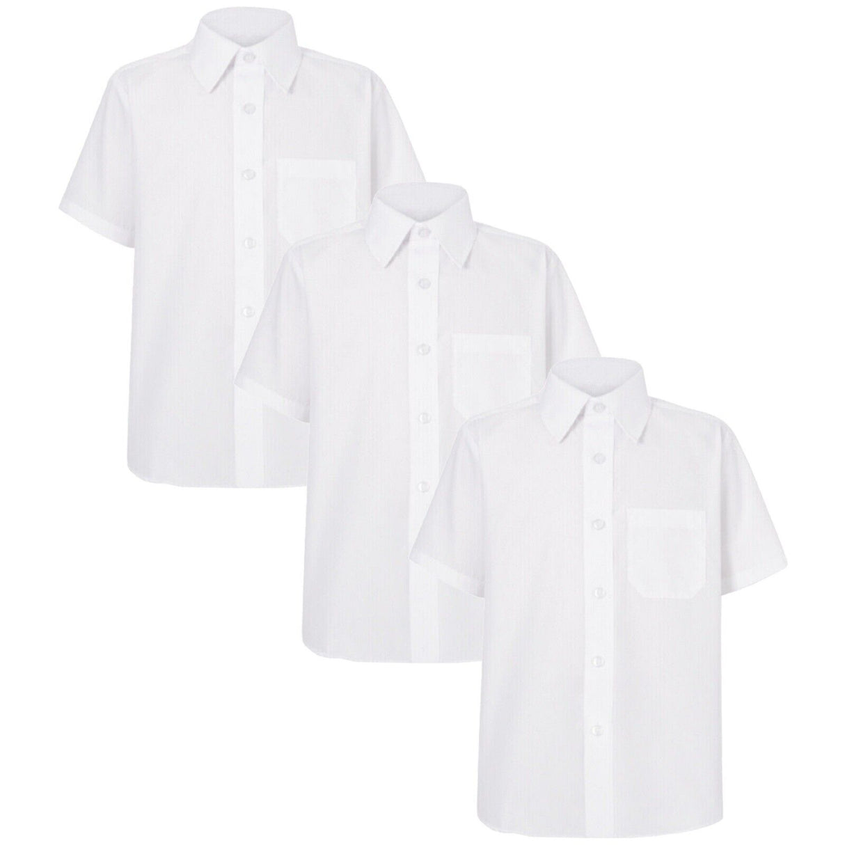 Girls Short Sleeve School Shirt Boned Collar Pack of 3