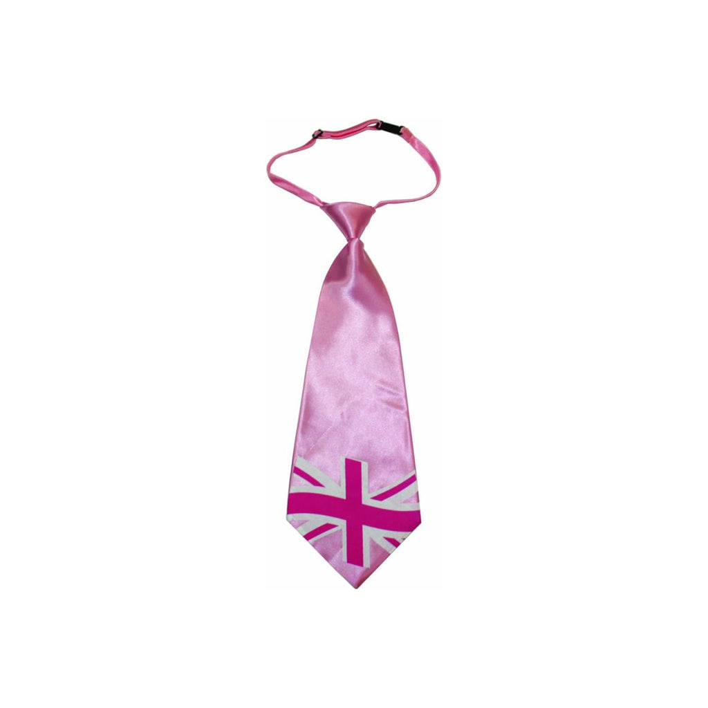 Union Jack Jumbo Tie Pink Adult Size