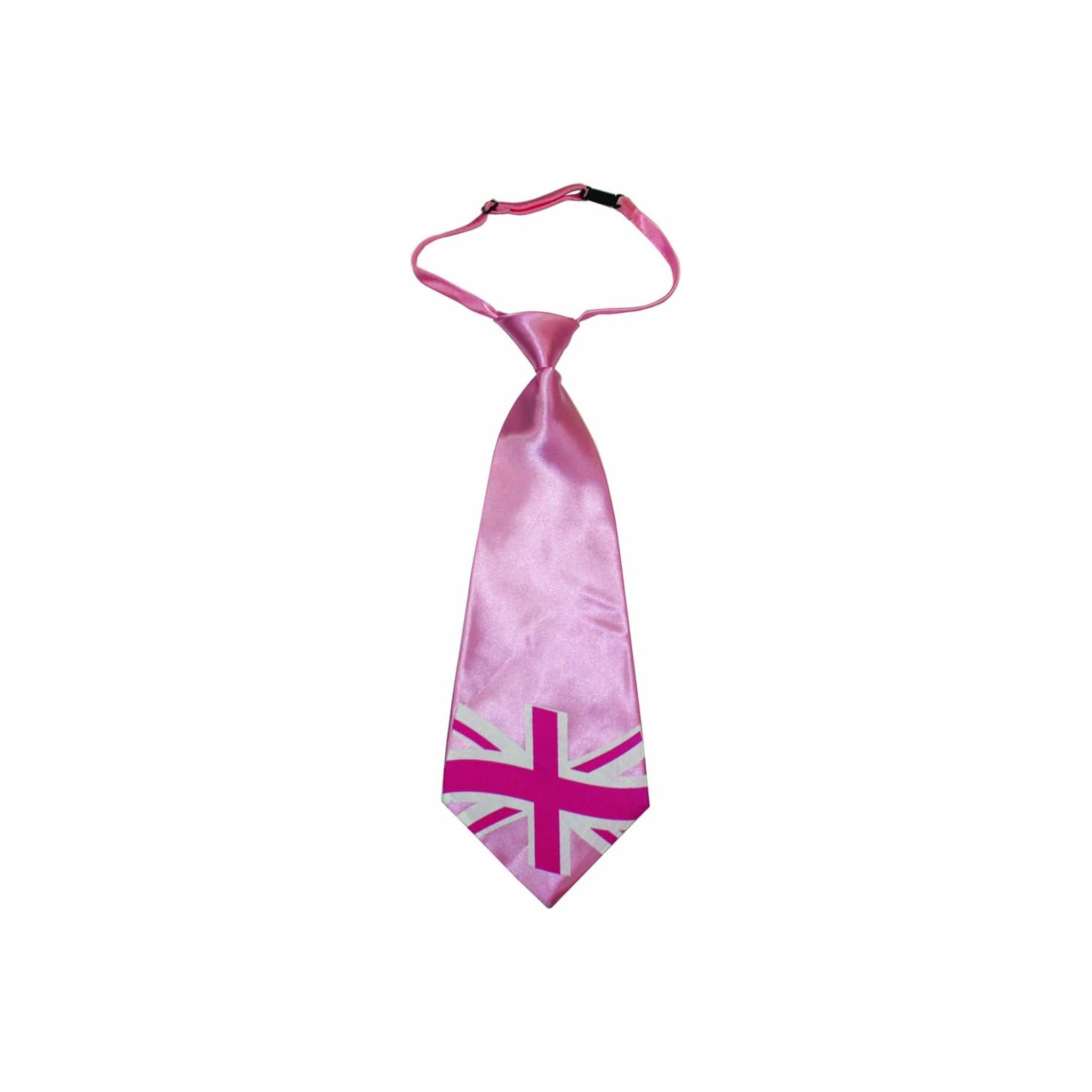 Union Jack Jumbo Tie Pink Adult Size