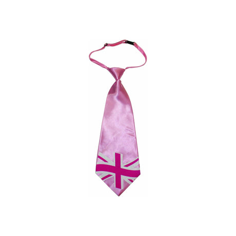 Union Jack Jumbo Tie Pink Adult Size