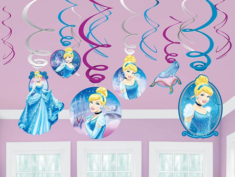 Disney Princess Cinderella 12 Swirl Decorations