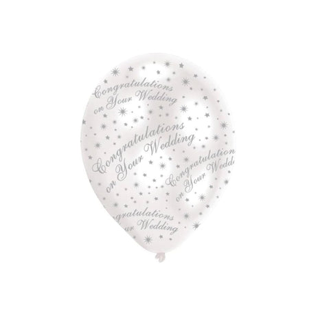 Congratulations on your Wedding Balloons 6pcs 11"