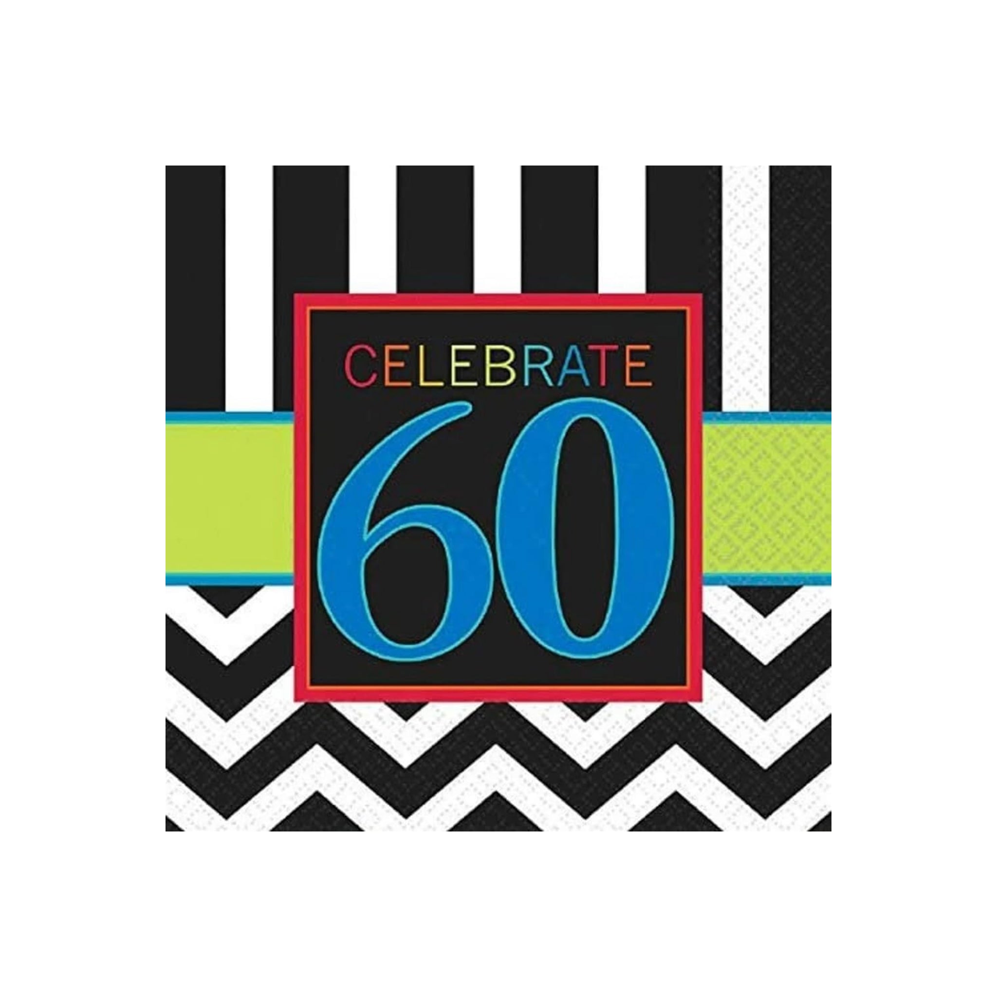 Luncheon Napkins 60th Celebration 2ply 16pcs