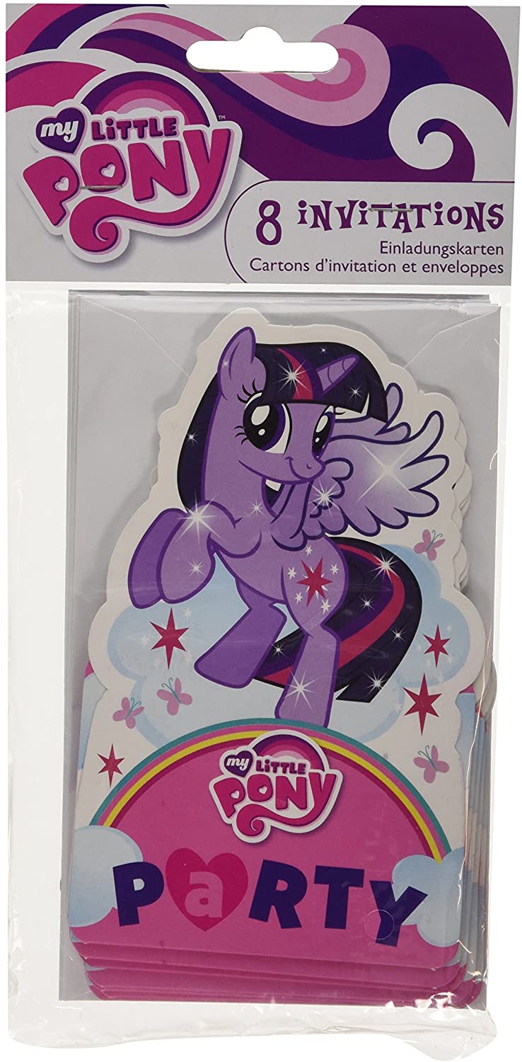 My Little Pony 8 Party Invitation Cards