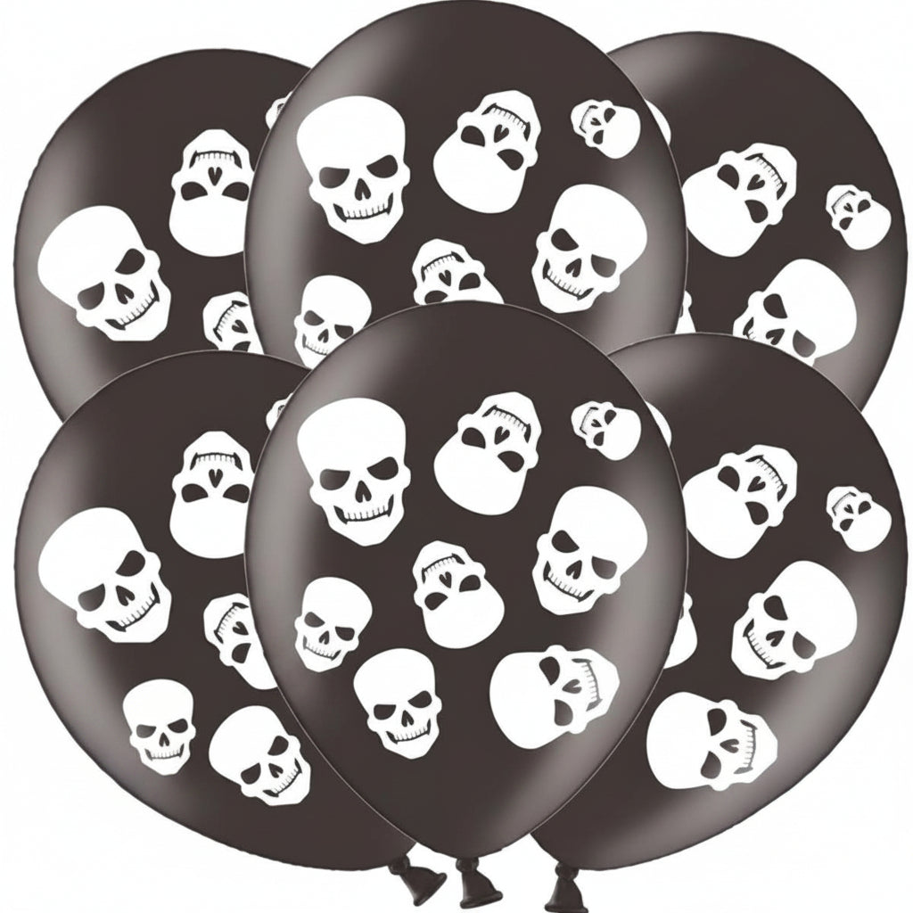 Boneyard 6 Skulls Latex Balloons