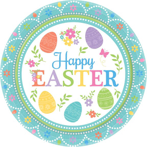 Lovely Easter Round Paper Plate  8 Pack