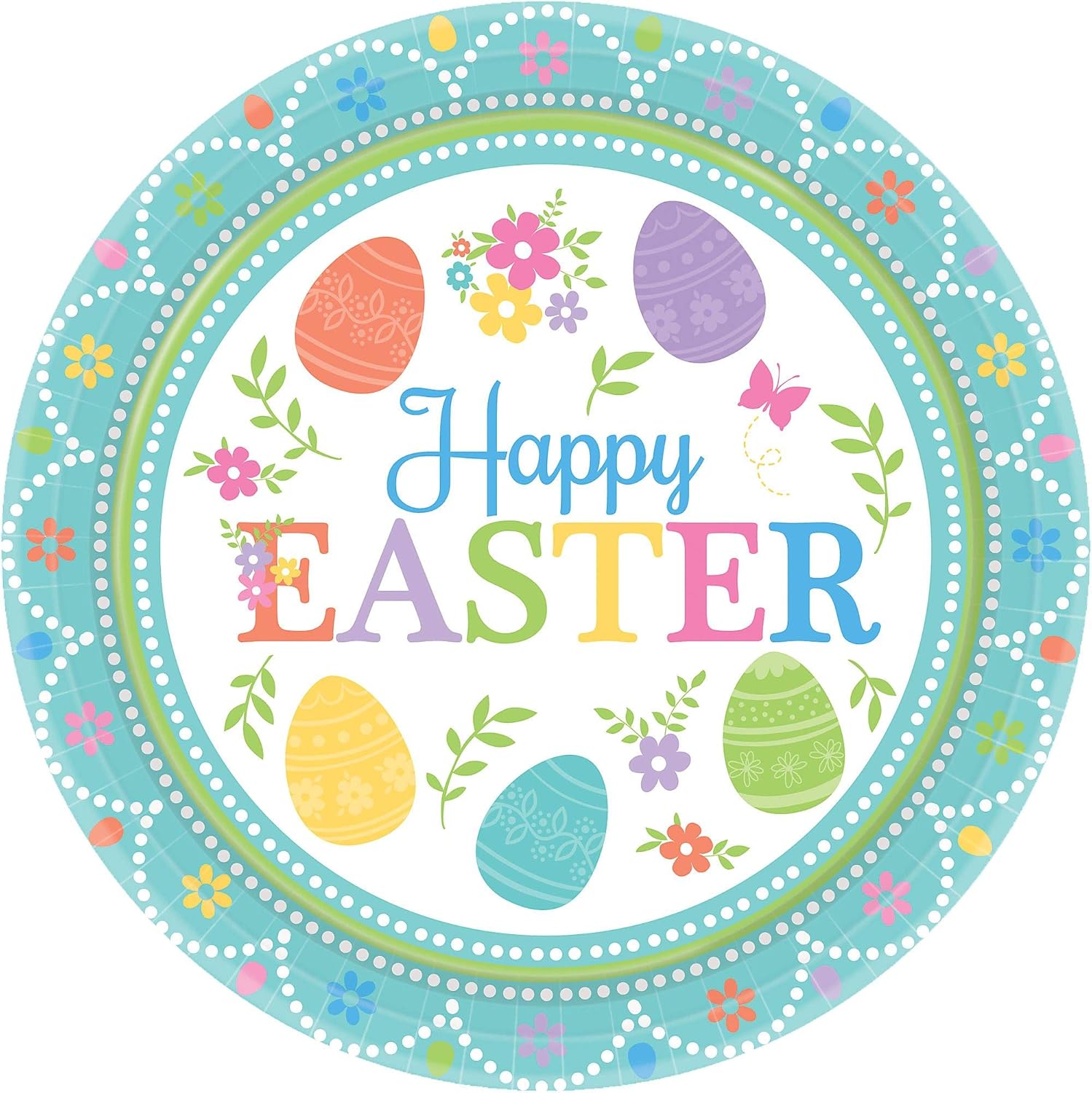 Lovely Easter Round Paper Plate  8 Pack