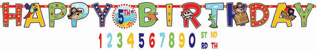Happy Birthday Add an age Jumbo Letter Banner Kit Pirate Themed