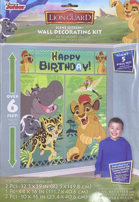 Disney Junior The Lion Guard Happy Birthday Scene Setters Wall Decorating Kit Giant 5 Piece Set