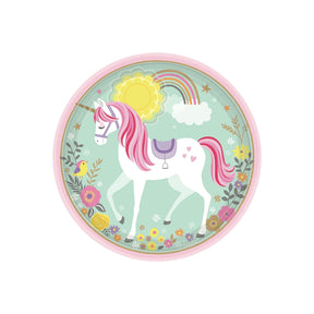Magic Unicorn Round Paper Plates 8 Pack