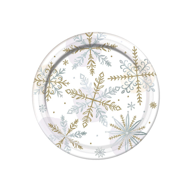 Shining Snow Round Paper Plate 8 Pack