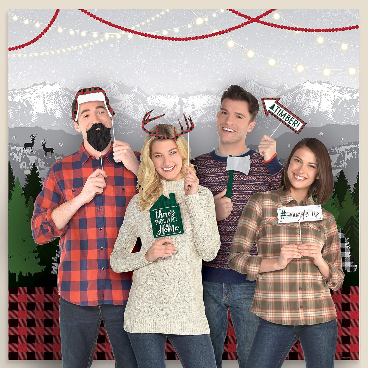 Christmas Scene Setter with Photo Props 15 Pieces