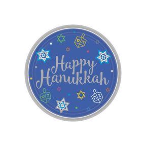 Eight Happy Nights Round Paper Plates 18 Pack