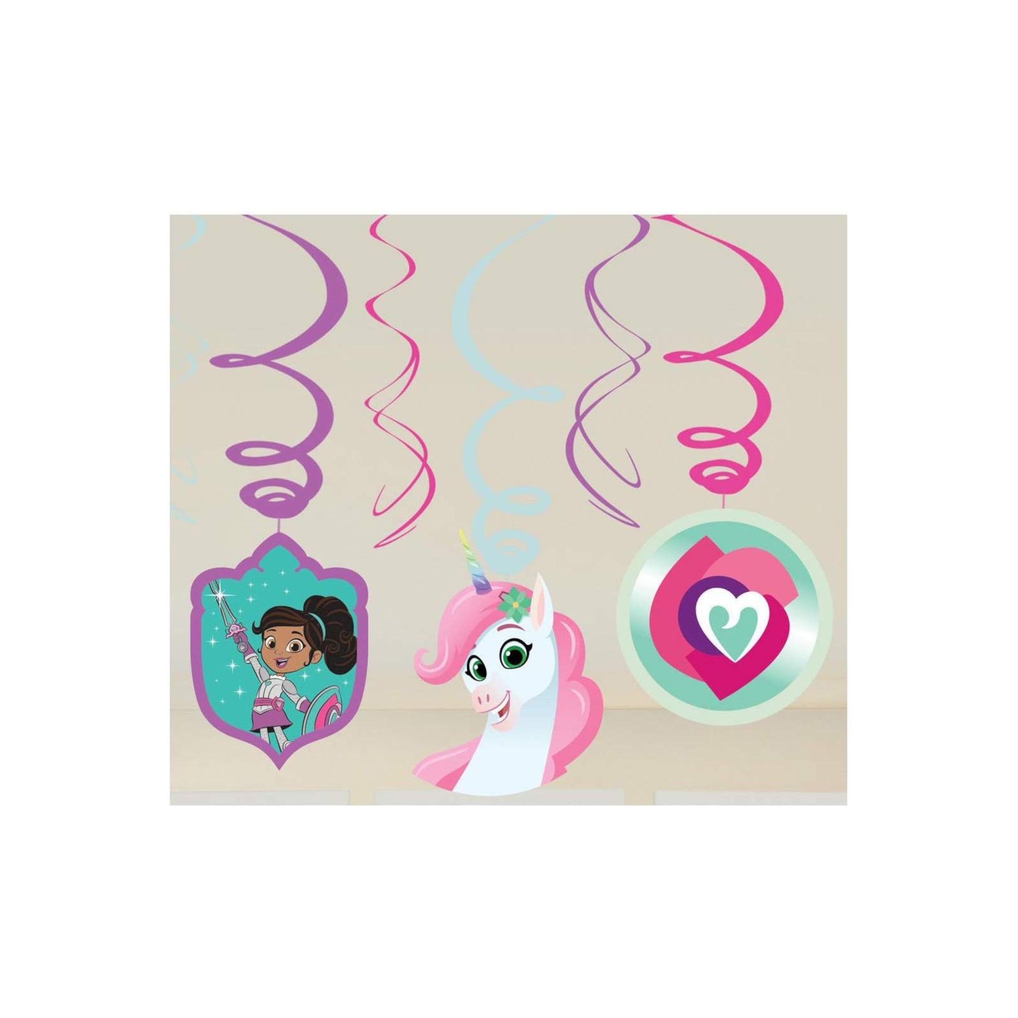 Nickelodeon Nella The Princess Knight 6 Colorful Swirl Decorations