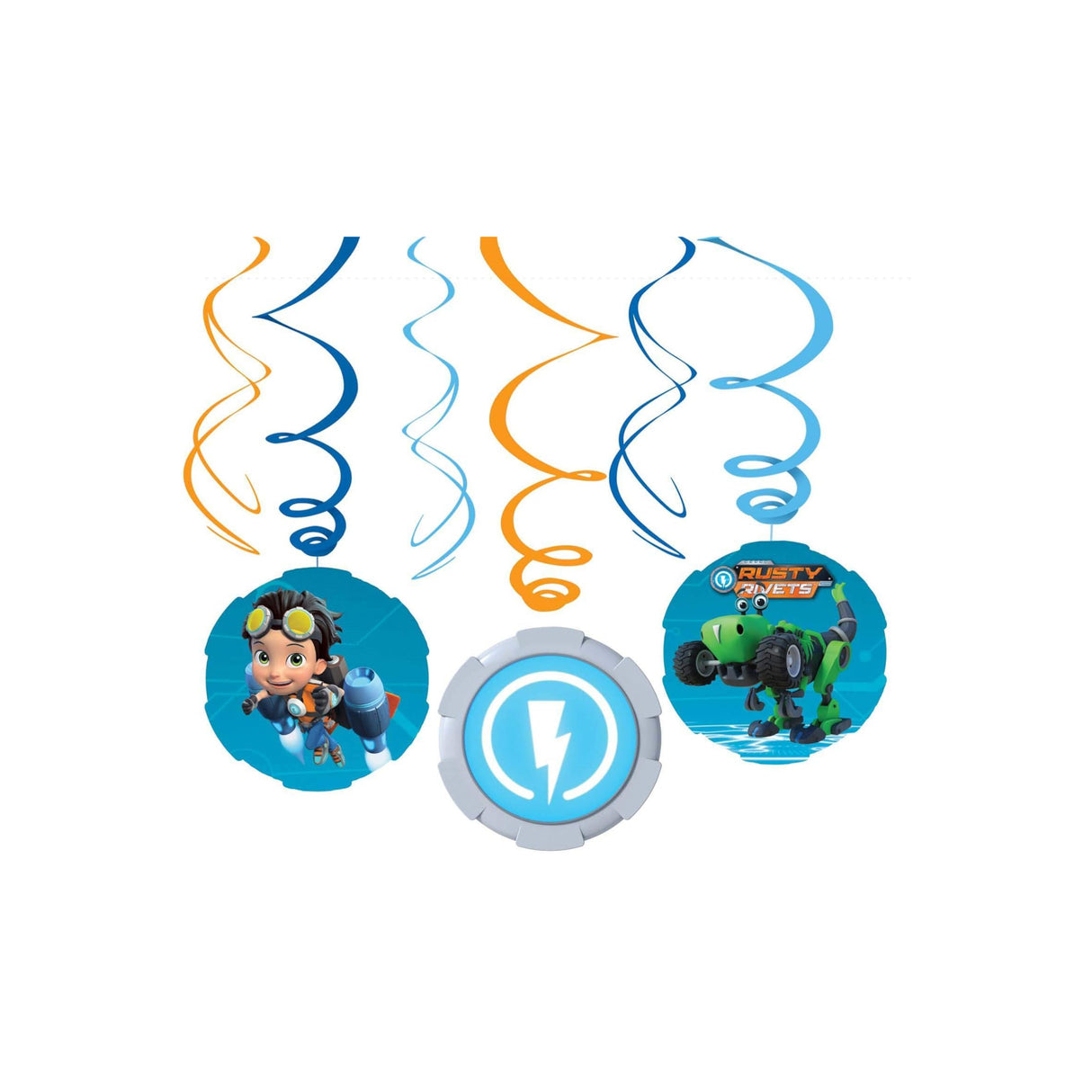 Nickelodeon Rusty Rivets Double Sided Swirl Decorations
