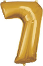 Yellow Number 7 Foil Balloon 33in
