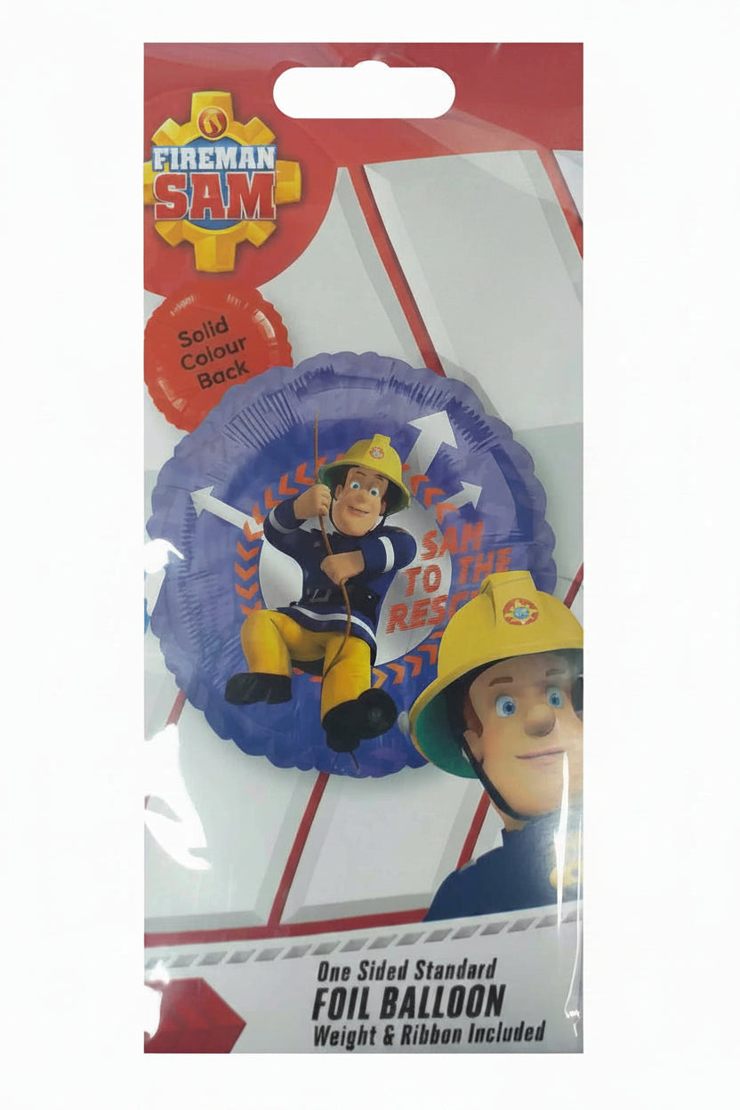 Fireman Sam 17" One Sided Standard Foil Balloon with Weight & Ribbon