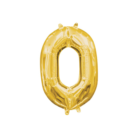 Gold Air Filled Balloon Number 0 16in (40cm)
