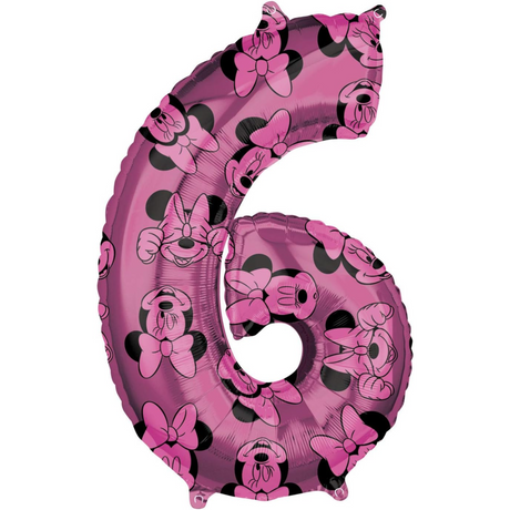 Disney Junior Minnie Mouse Supershape Number 6 Foil Balloon 26in