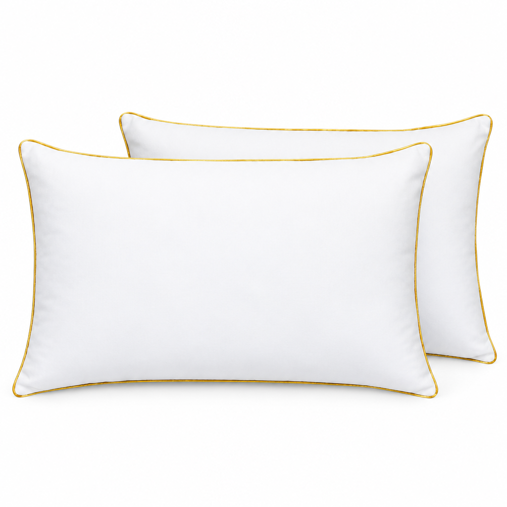 Egyptian Cotton Pillows Pair 230 Thread Count Hollowfibre Filled