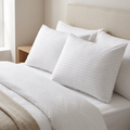 Hotel Collection Hollowfibre Pillows 2 Pack with White Stripe Covers