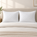 Luxury Pin Stripe Quilted Pillows Pair with Hollowfibre Filling