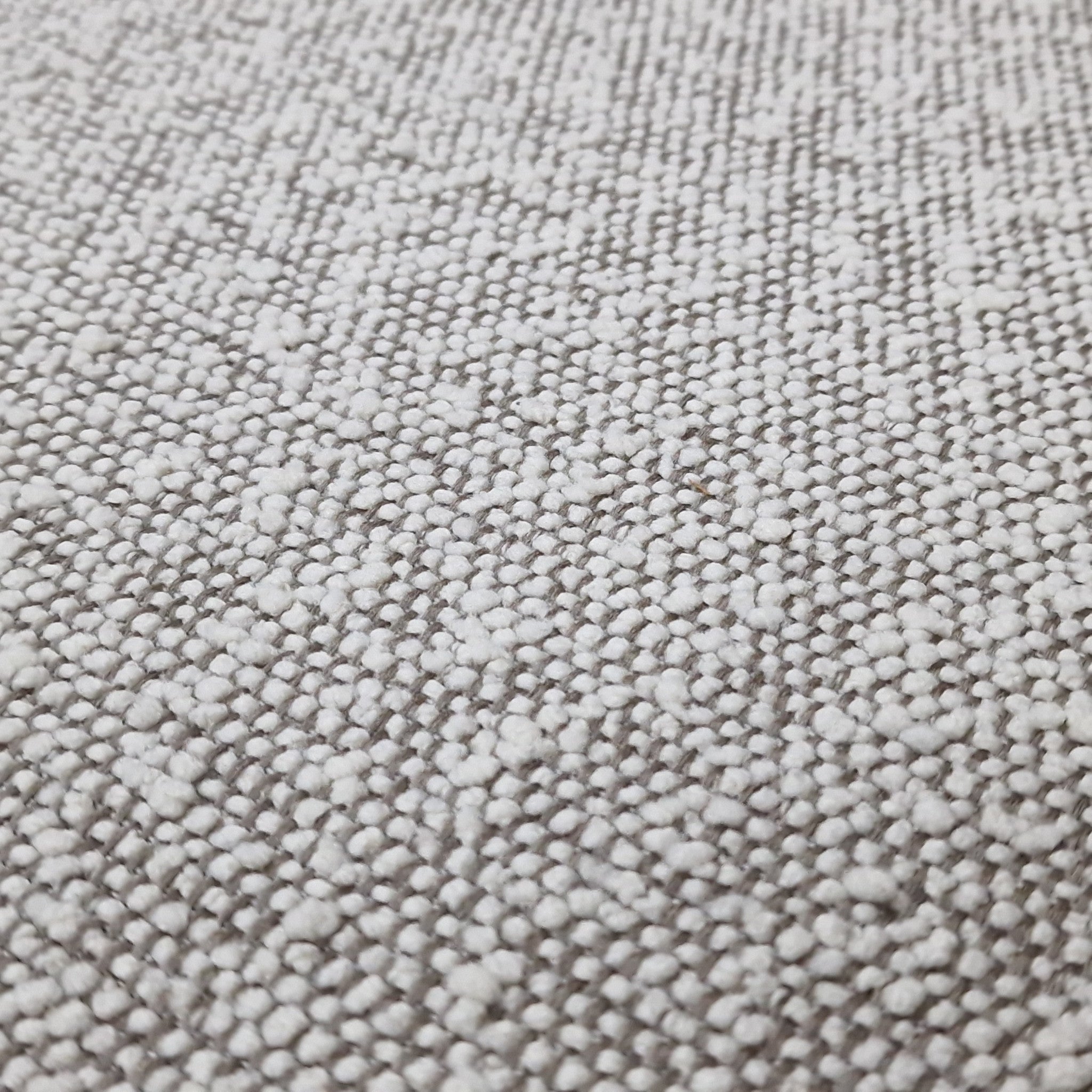 Rounded Cloud Footstool Soft White Boucle Fabric Low Profile Accent Ottoman