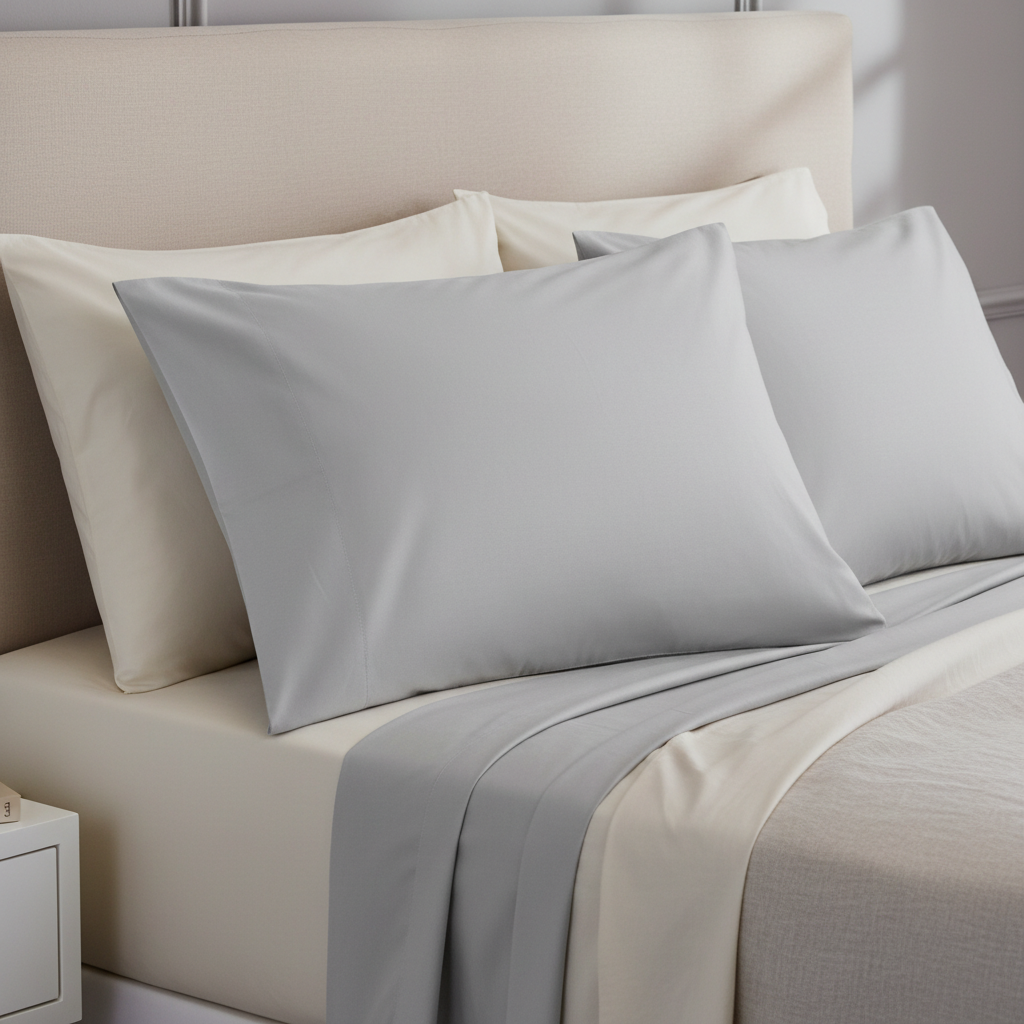2 Pack Microfibre Pillowcases Silver 50x75cm