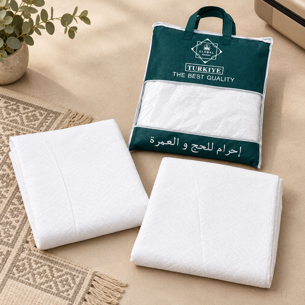 Men's White Ihram Set Cloths for Hajj and Umrah