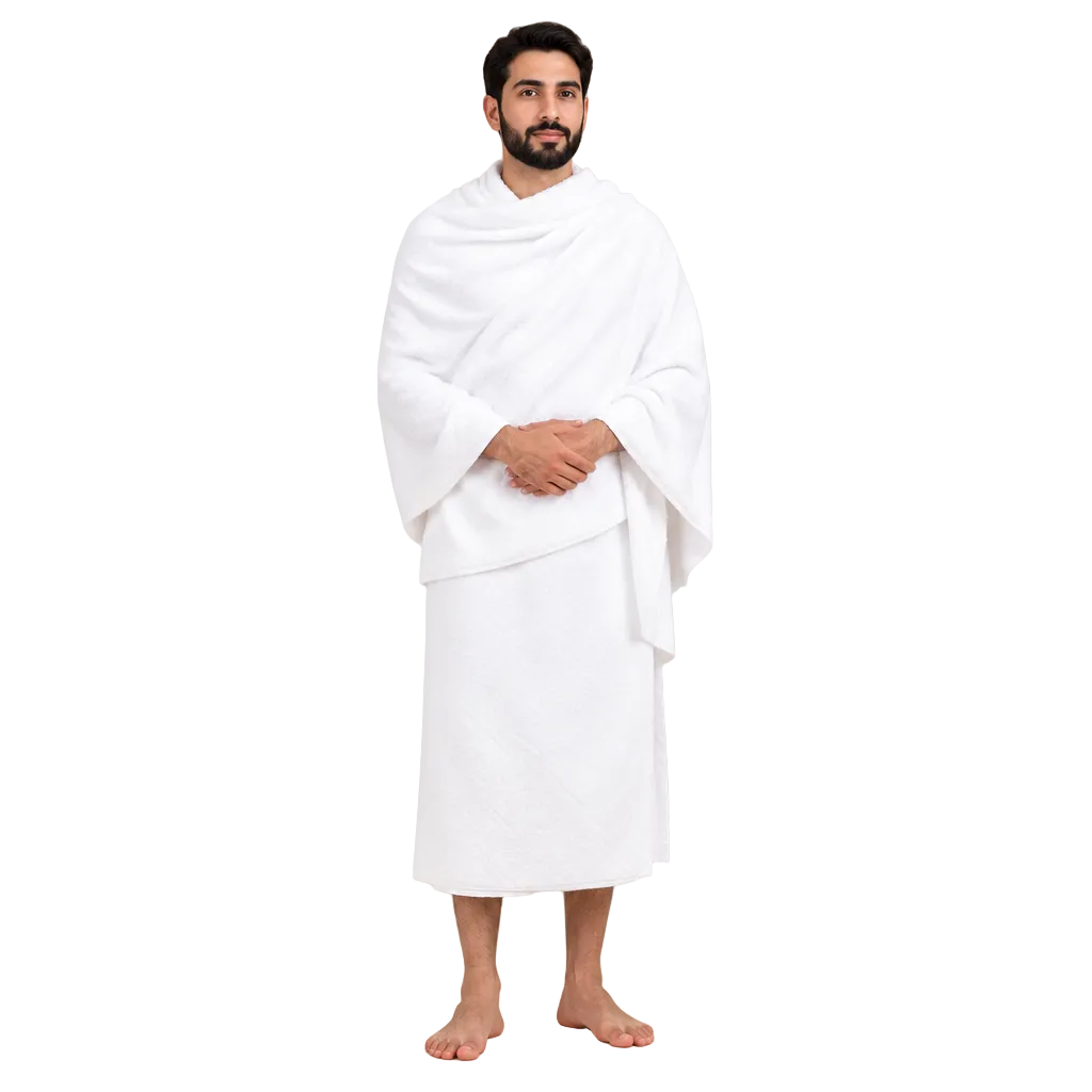 Men's White Ihram Set Cloths for Hajj and Umrah