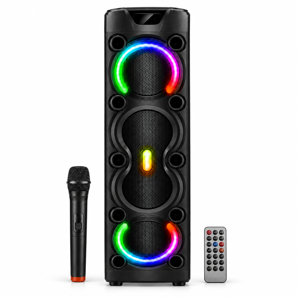 GY-4801 Bluetooth Party Speaker, 8-Inch x 4 Woofer RGB Lights