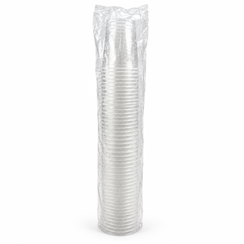 50 Pack Large Clear Plastic Disposable Cups