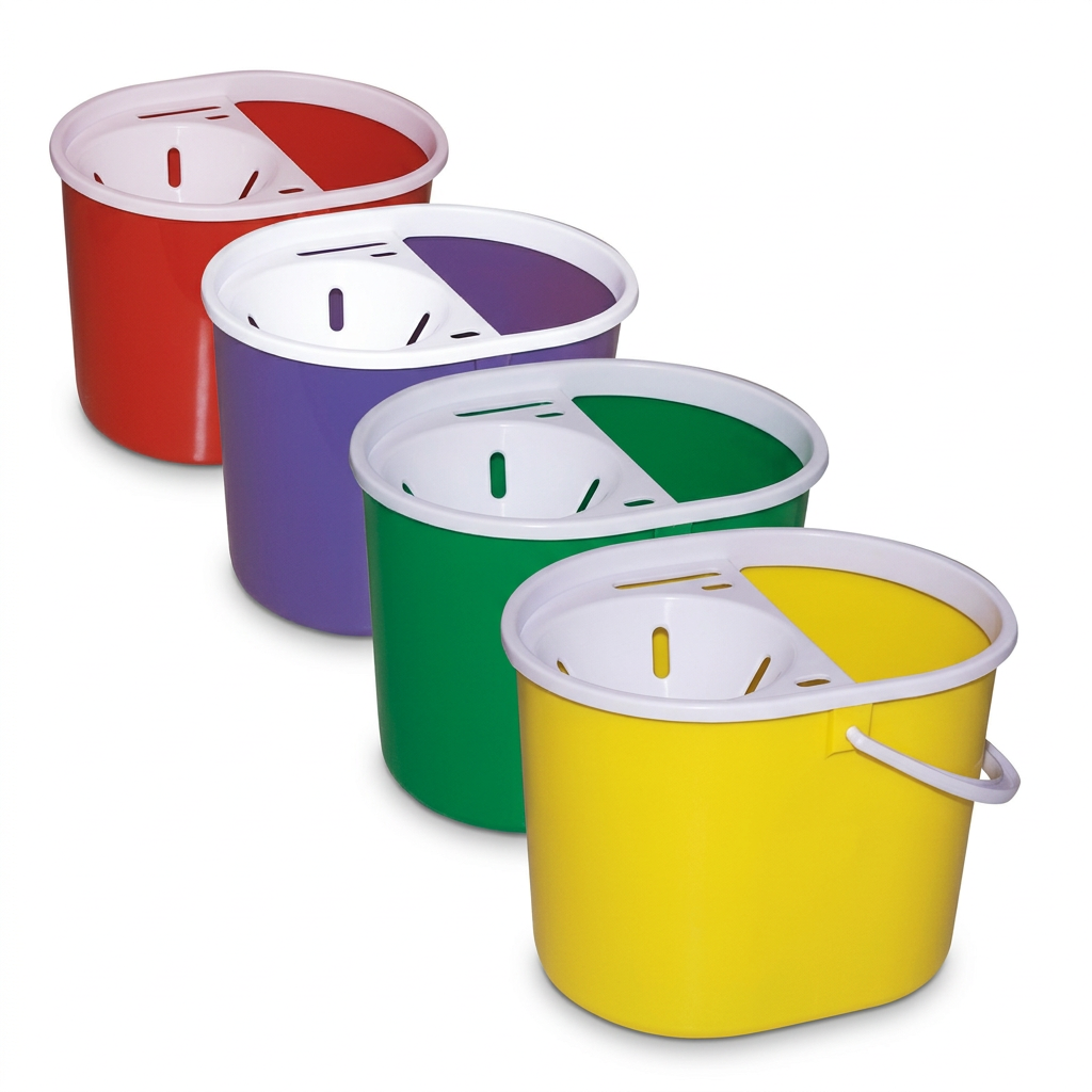 Oval Plastic Mop Bucket with Wringer & Handle – Assorted Colours