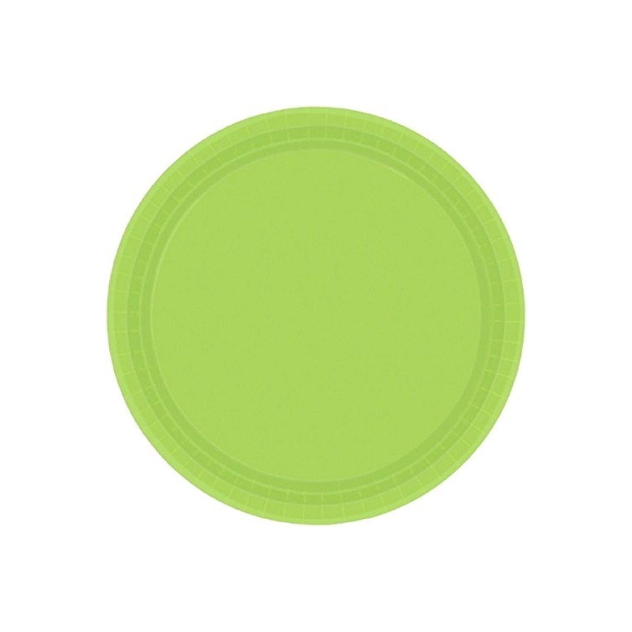 Round Paper Plates Kiwi Green 8 Pack