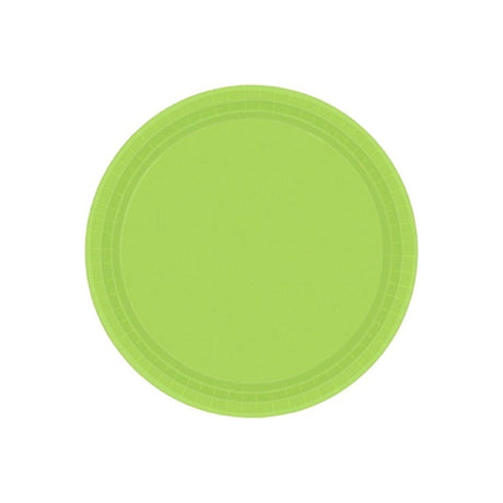 Round Paper Plates Kiwi Green 8 Pack