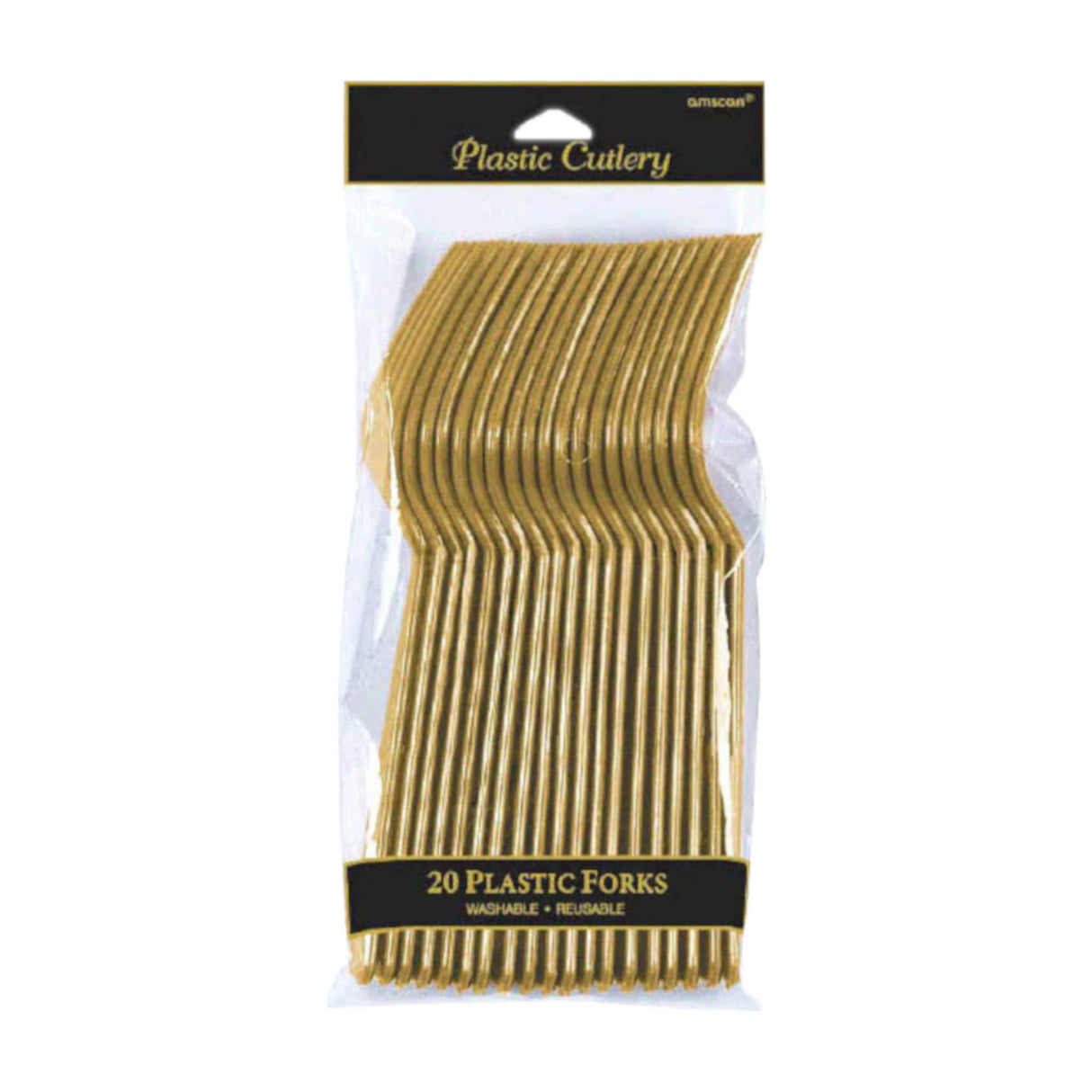 Plastic Cutlery Forks Gold 20 Pack