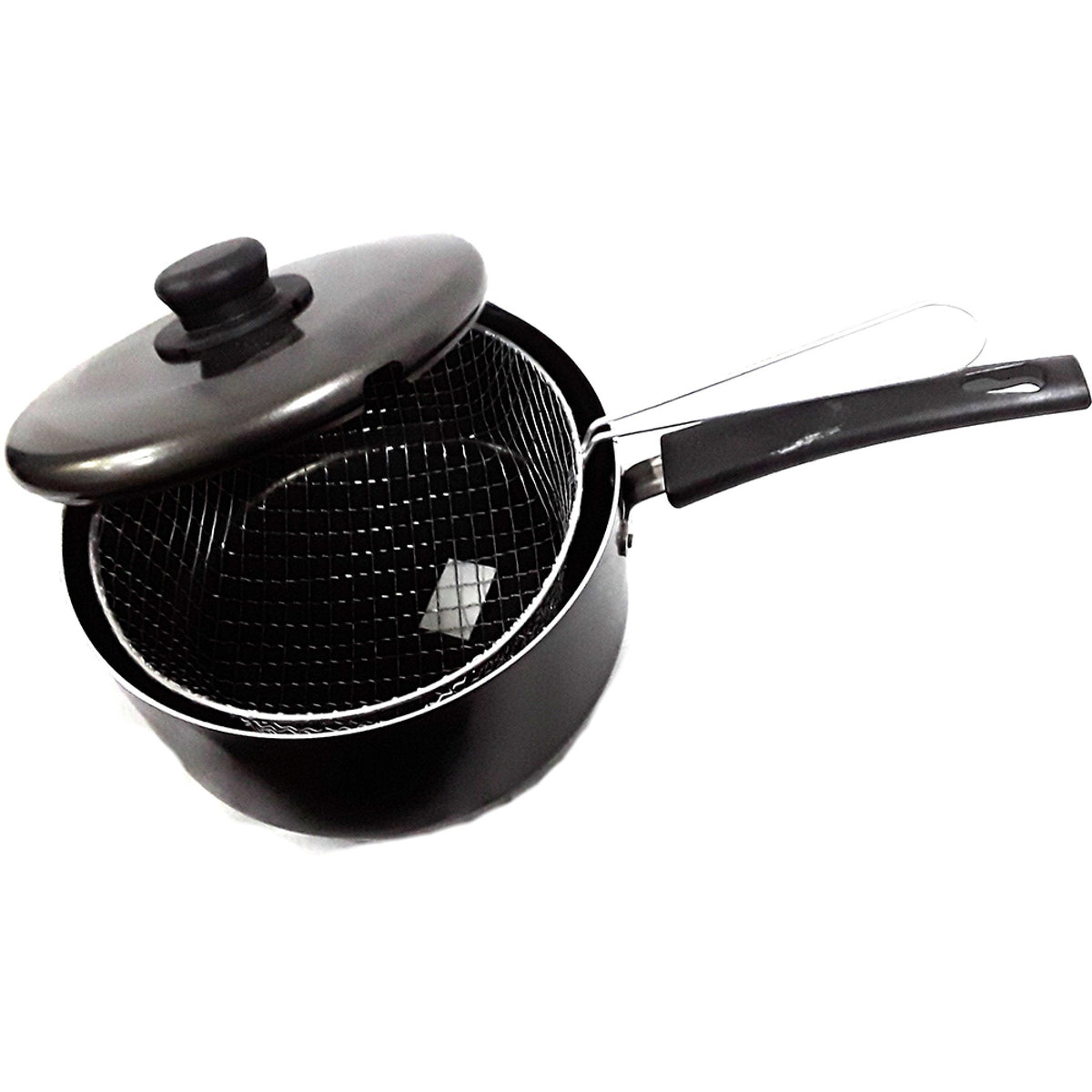 9 Inch Non-Stick Chip Pan with Frying Basket and Lid