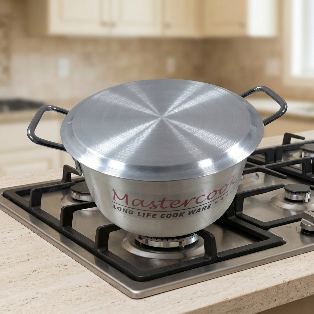 Mastercook 20cm Aluminium Casserole with Lid 3.9L Heavy Duty Long Life Cookware
