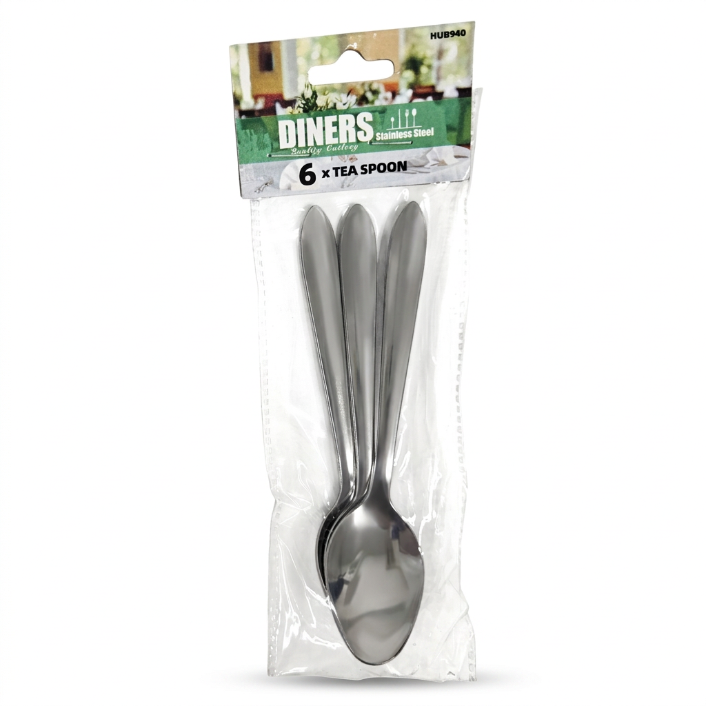 Stainless Steel Teaspoons Pack of 6