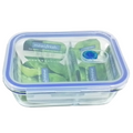 Vented Rectangular 1000ml Airtight Storage Jar 2 Compartment