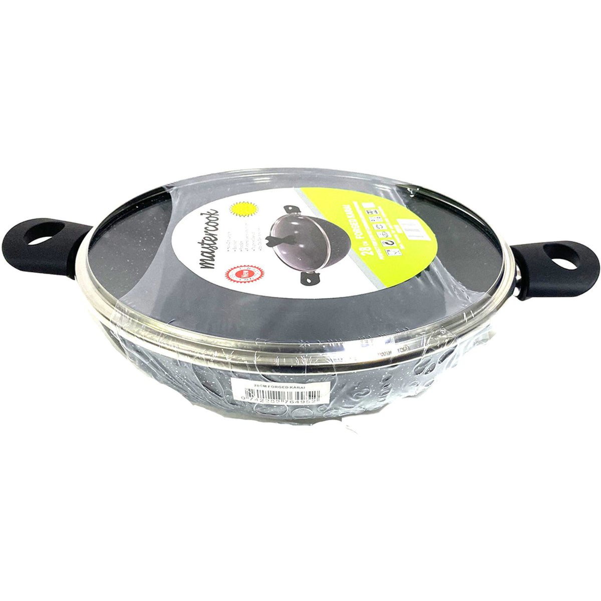 Mastercook 28cm Forged Induction Karai with Glass Lid