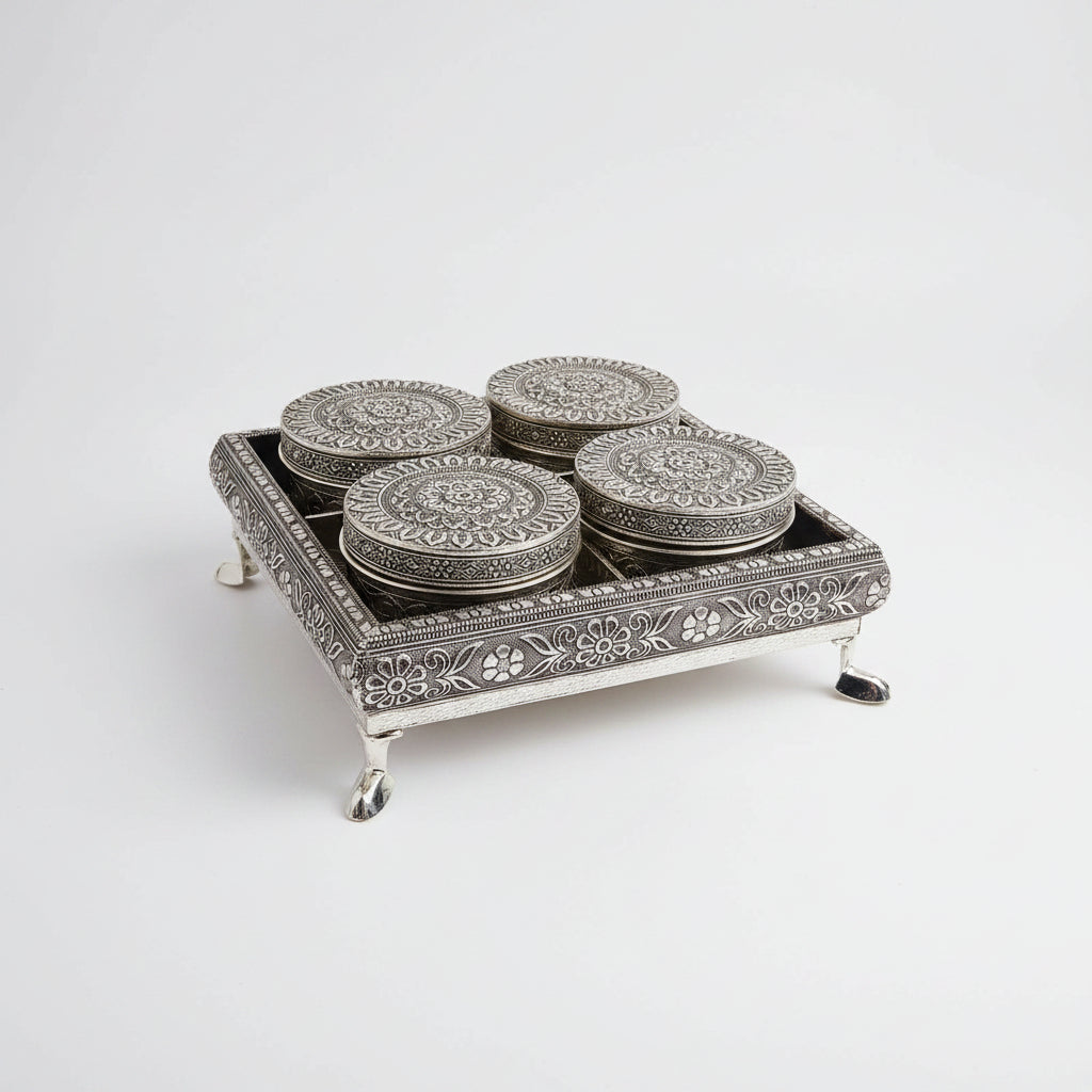 Stainless Steel Pandan Set Silver 5pcs Set