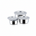 Gujarati Mini Cookware Set 3 Piece, 14cm 16cm and 18cm