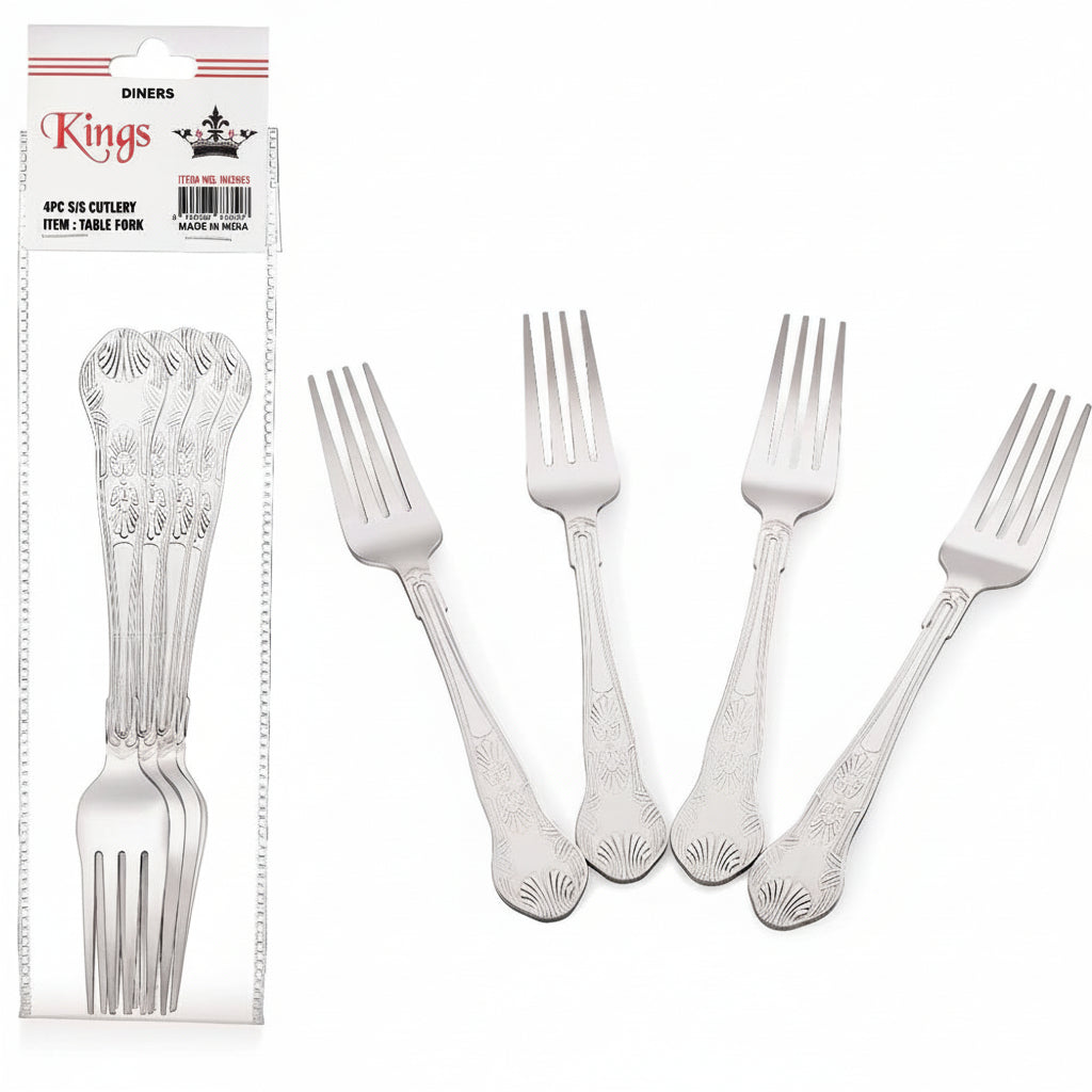 Kings Stainless Steel Dessert Fork 4 Pieces Set