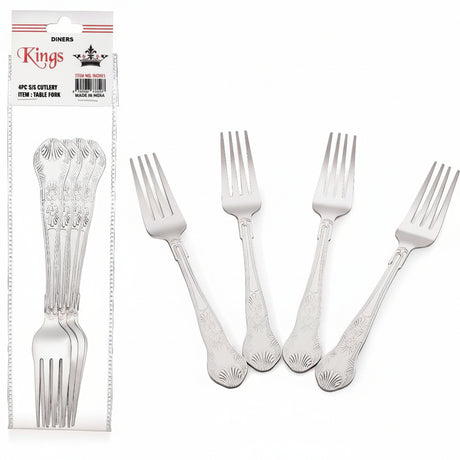 Kings Stainless Steel Dessert Fork 4 Pieces Set