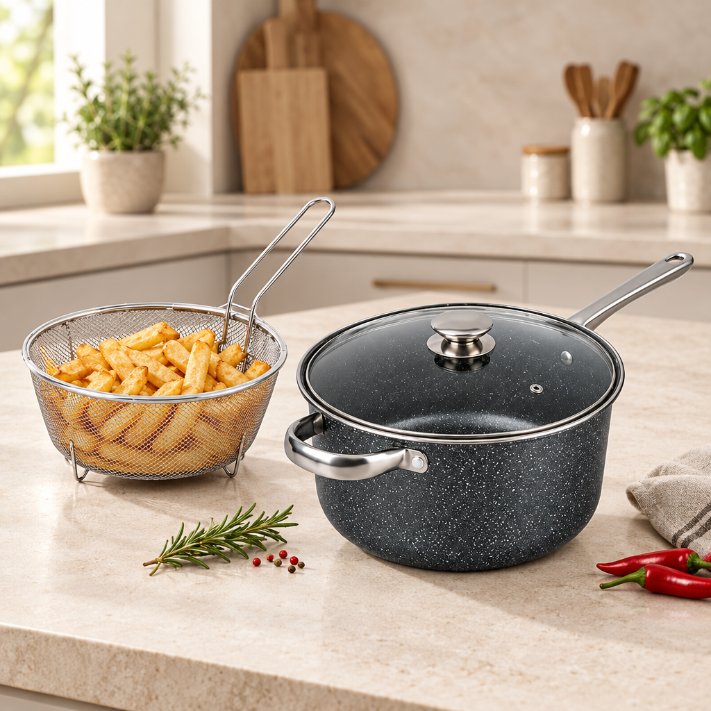 Easycook 24cm Chip Pan with Frying Basket