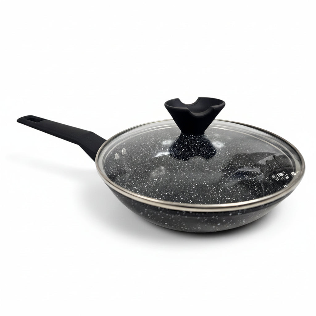 26cm Forged Wok with Glass Lid