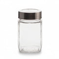 Square Glass Jar 235ml with Stainless Steel See Through Lid